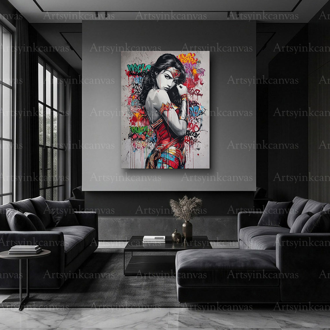 Wonder Woman character graffiti artwork