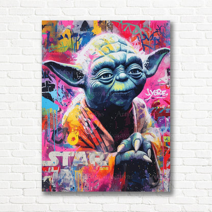Yoda Star Wars graffiti canvas artwork for USA homes