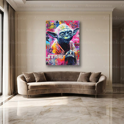 Yoda Jedi Master urban graffiti wall decor