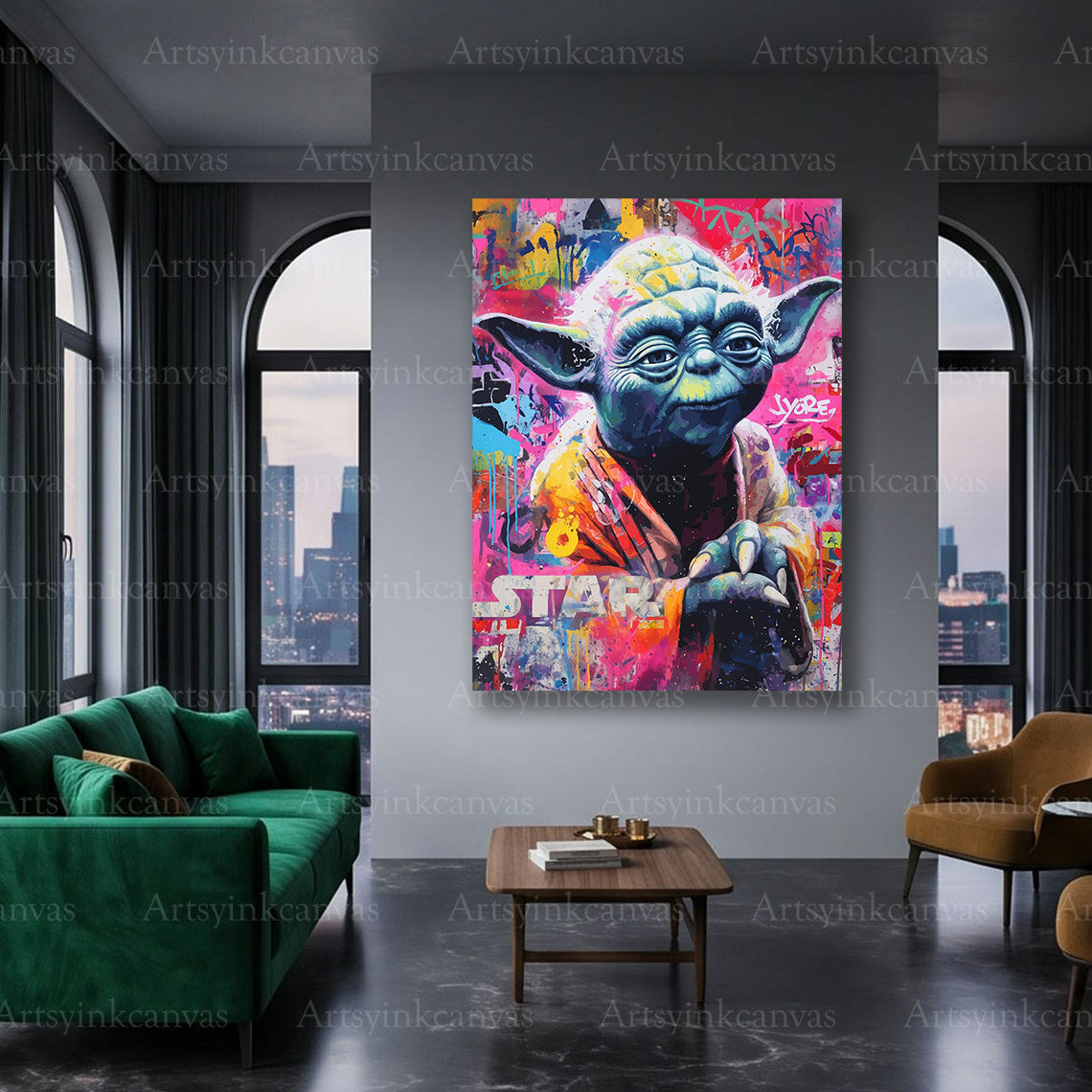 Yoda Galactic Wisdom Star Wars wall artwork
