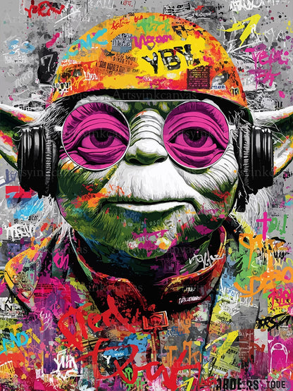 Yoda Wisdom of the Jedi graffiti canvas wall art