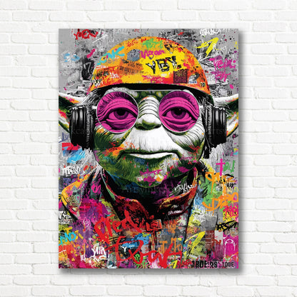 Yoda Star Wars graffiti canvas print