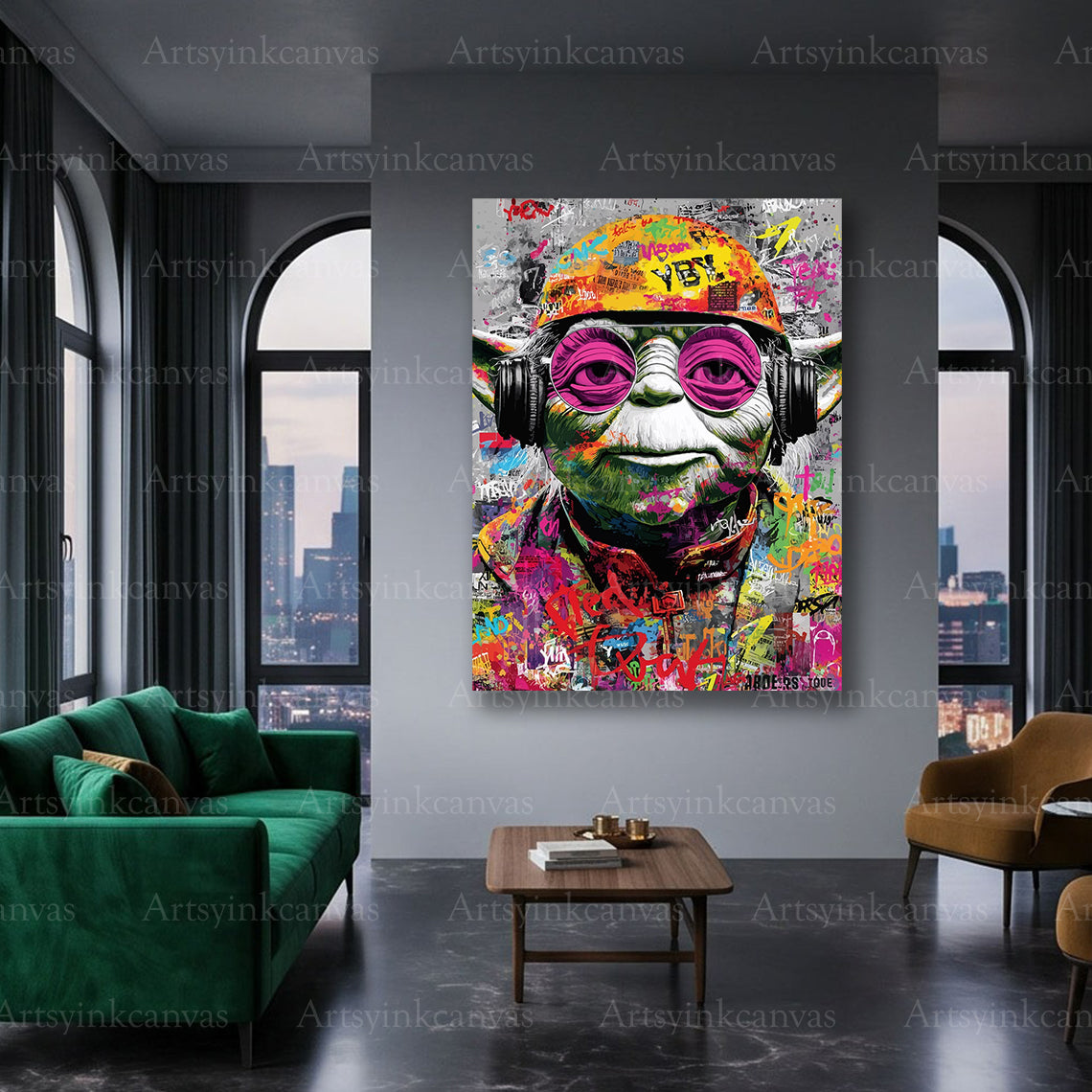 Yoda Jedi wisdom graffiti wall artwork