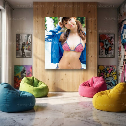 Yua Mikami beachwear themed decorative canvas print