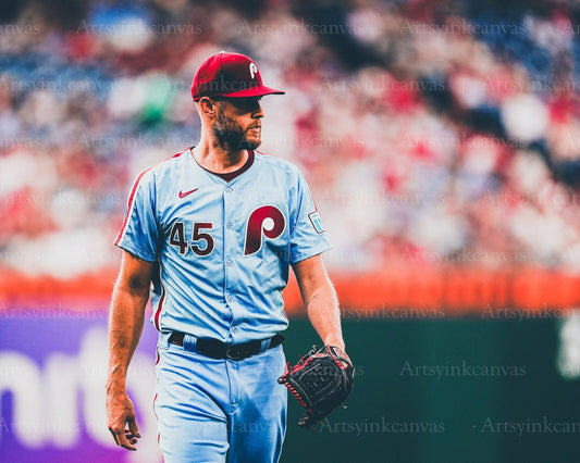 Zack Wheeler elite pitching canvas wall art