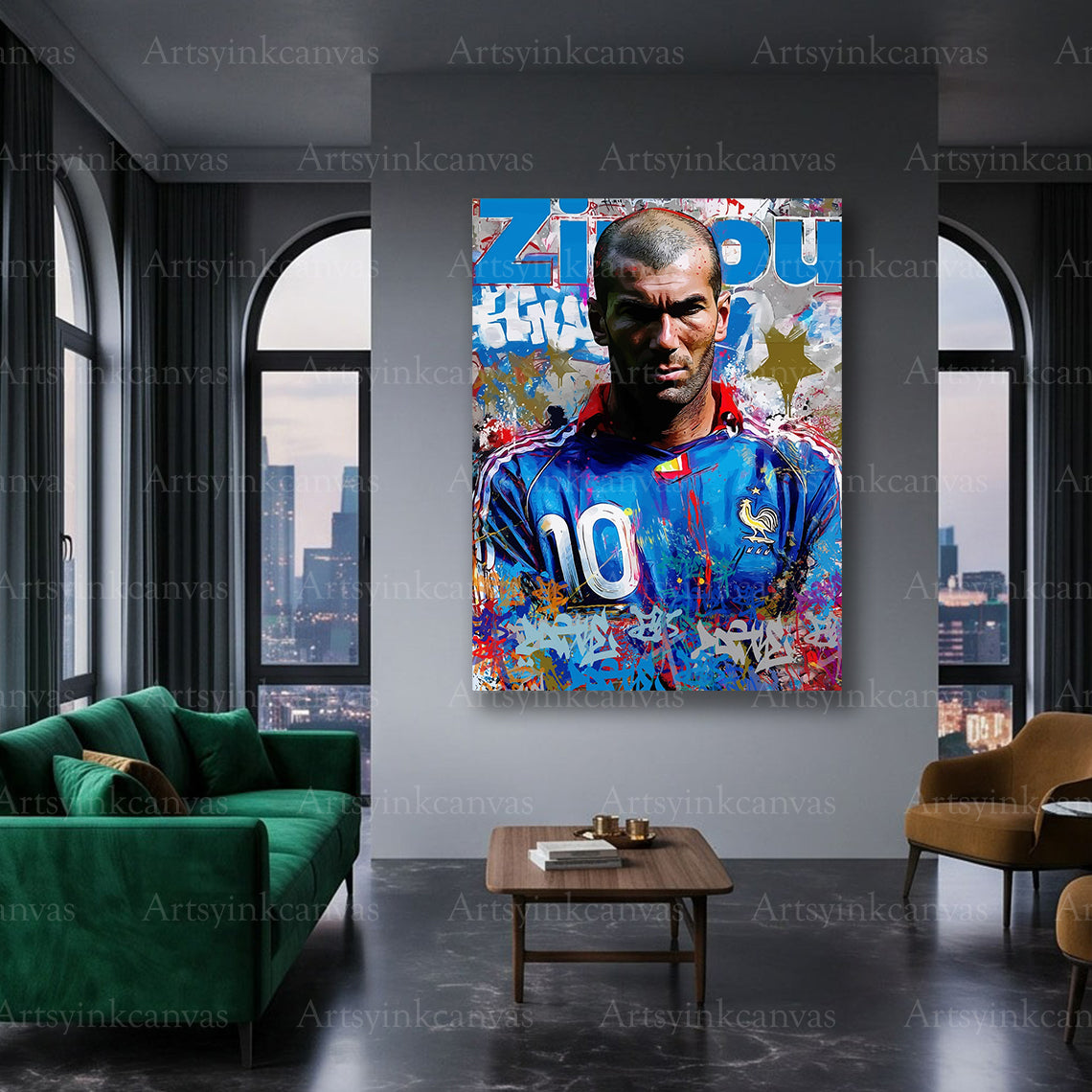 Zidane football legend canvas art