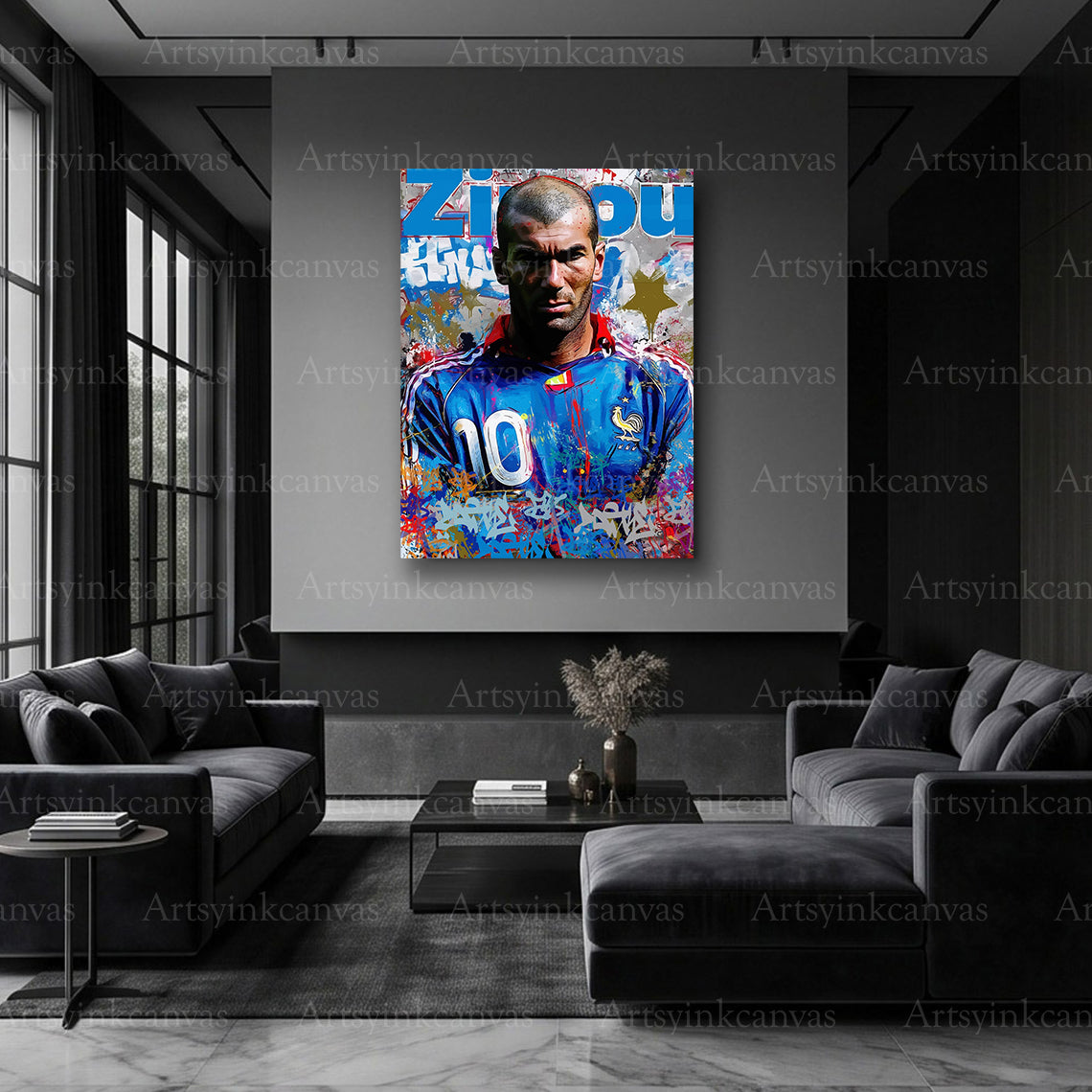 Zinedine Zidane urban graffiti artwork