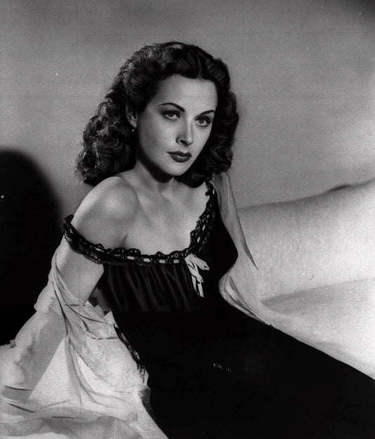Hedy Lamarr Black & White Canvas Wall Art – Classic Hollywood Glamour Poster