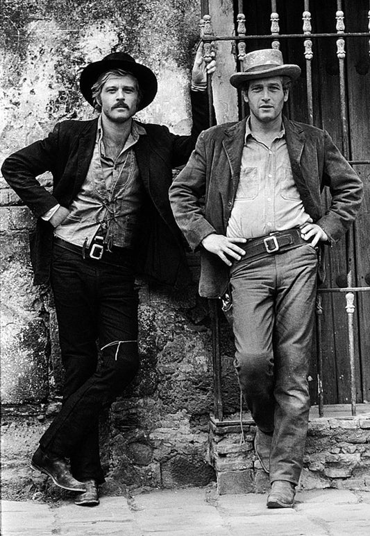 Paul Newman & Robert Redford Black and White Canvas Wall Art – Classic Hollywood Duo Poster