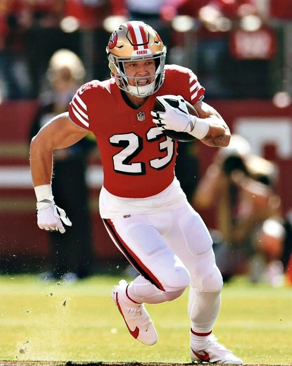 Christian McCaffrey Canvas Wall Art – NFL Football Star Decor