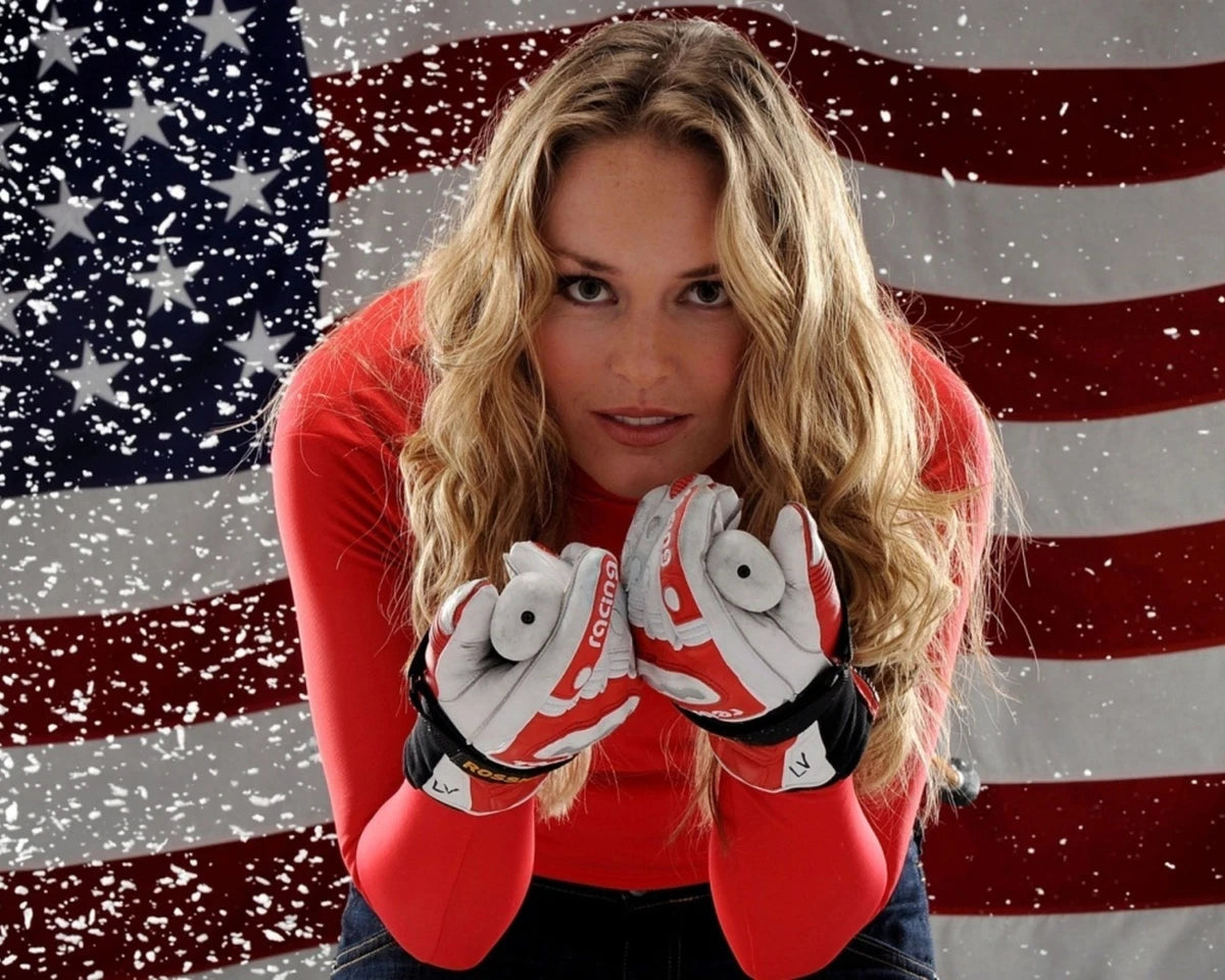 Lindsey Vonn Olympic Skiing Canvas Wall Art – Winter Sports Champion Decor