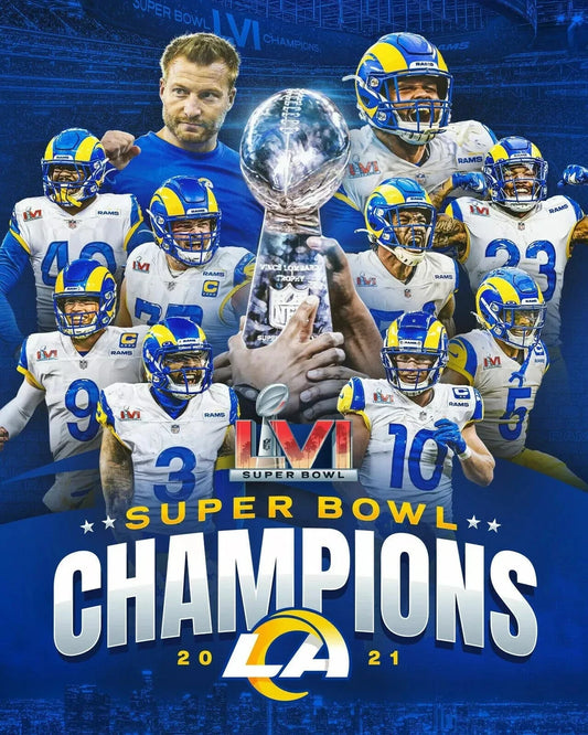 2021 Los Angeles Rams Super Bowl Champions Canvas Wall Art – NFL LVI Winners Decor