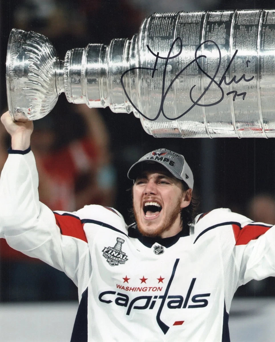 T.J. Oshie Signed-Style Washington Capitals Stanley Cup Canvas Wall Art | Signature Reproduction Print
