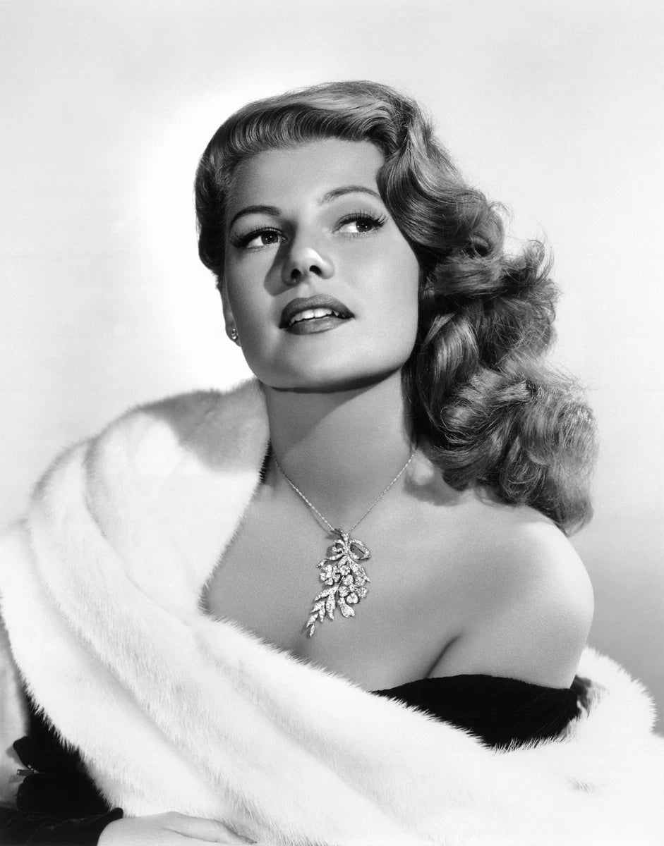 Rita Hayworth Black and White Canvas Wall Art – Classic Hollywood Glamour Poster