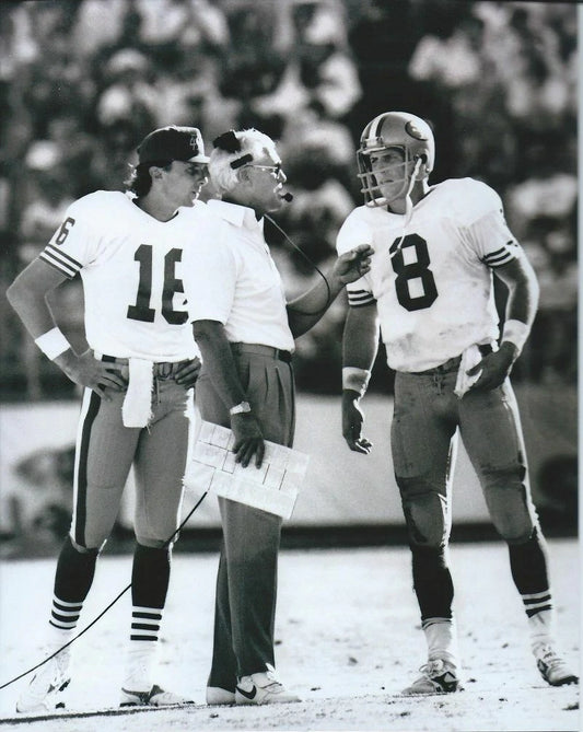 Bill Walsh San Francisco 49ers Canvas Wall Art – Black & White Legacy Poster