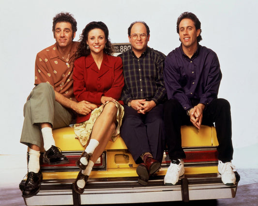 Seinfeld Cast in Car Canvas Wall Art – Classic Sitcom Nostalgia Poster