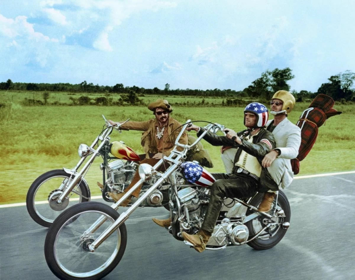 Easy Rider 1969 Cast Canvas Wall Art – Classic Vintage Movie Poster