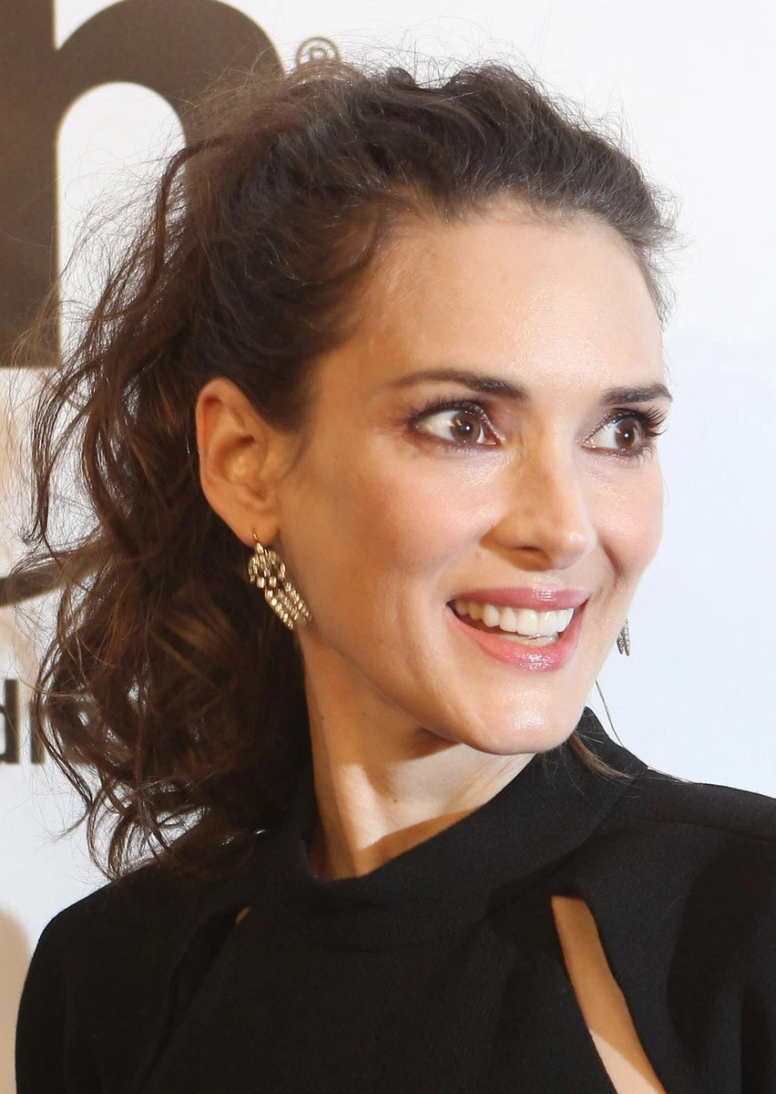Winona Ryder Happy Smile Canvas Wall Art – Joyful Vintage Portrait Poster