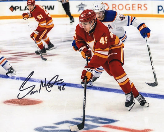 Sam Morton Signed-Style Calgary Flames Canvas Wall Art | Signature Reproduction Print