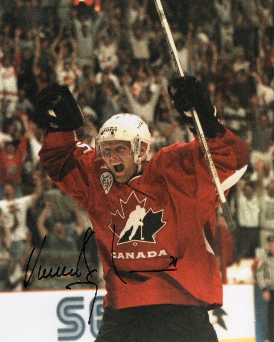 Vincent Damphousse Signed-Style Team Canada 1996 World Cup Canvas Print – Championship Era Reproduction Wall Art | Signature Print