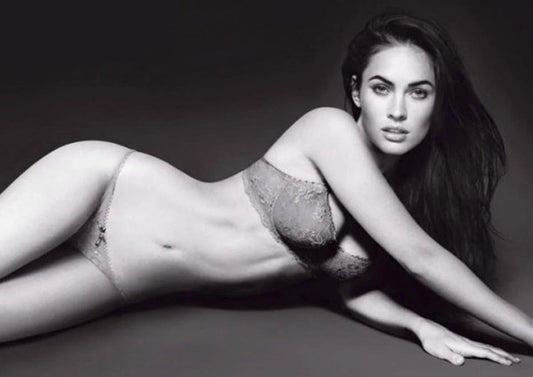 Megan Fox Black and White Canvas Wall Art – Bold Glam Portrait Poster