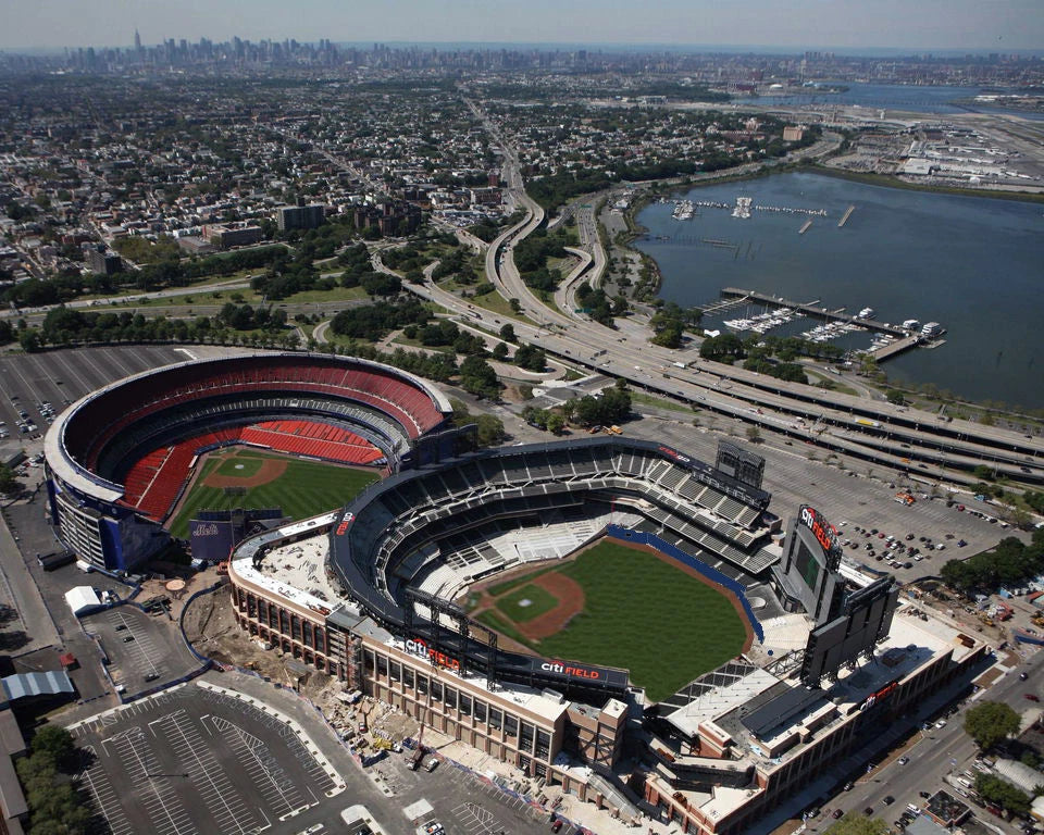 Citi Field & Shea Stadium Mets Canvas Wall Art – New York Baseball Stadium Legacy Poster