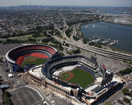 Citi Field & Shea Stadium Mets Canvas Wall Art – New York Baseball Stadium Legacy Poster