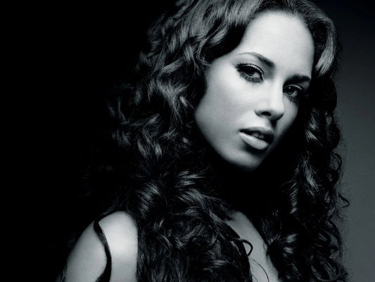 Alicia Keys Black and White Canvas Wall Art – Minimal Soul Portrait Poster