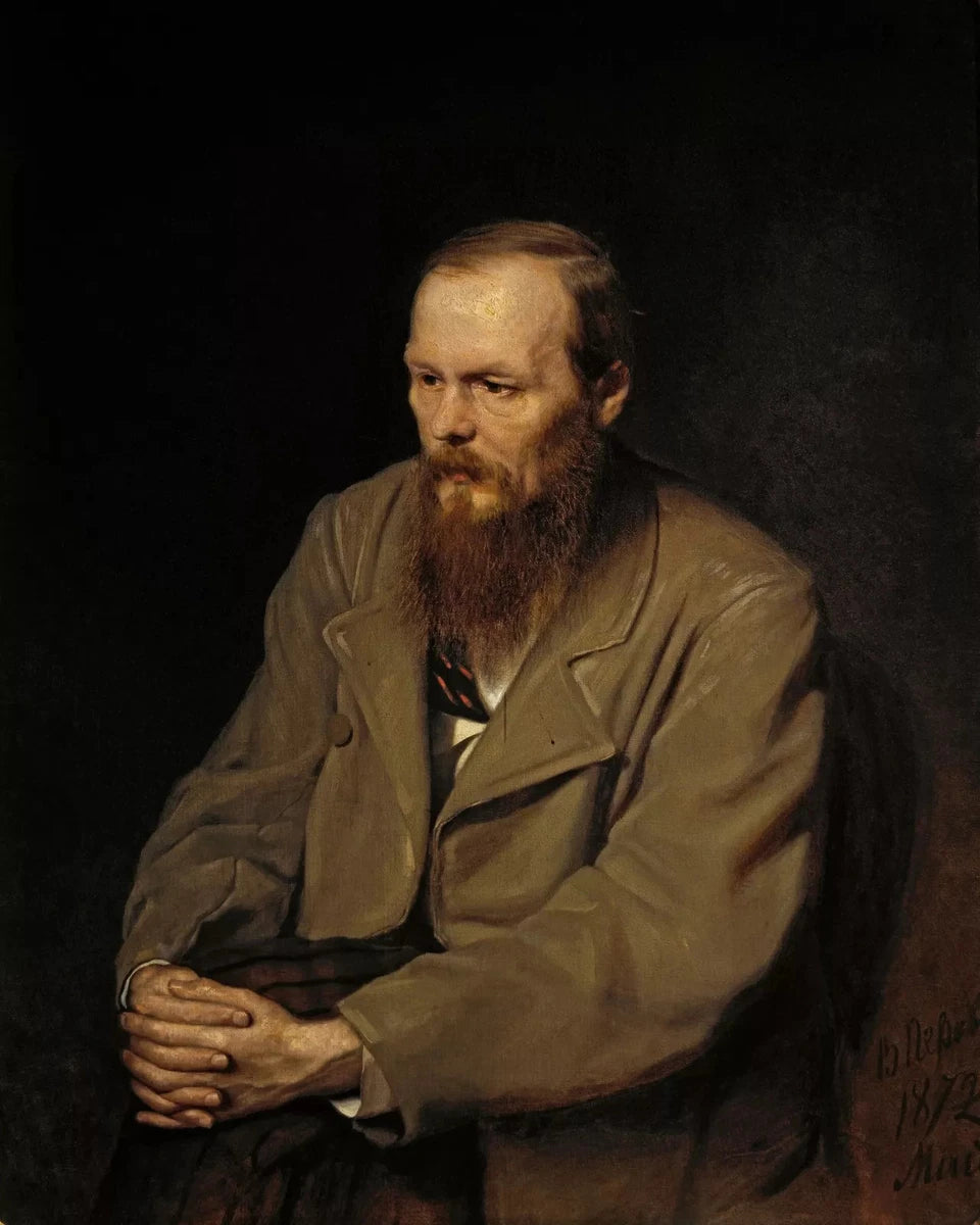 Fyodor Dostoevsky Classic Portrait Canvas Wall Art – Literary Legend Poster