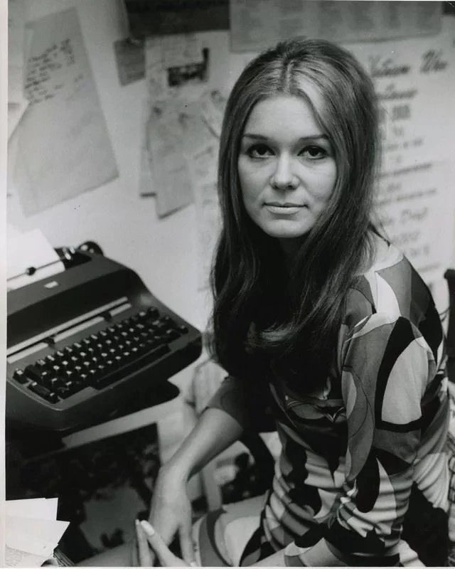 Gloria Steinem Black & White Canvas Wall Art – Feminist Icon Portrait Poster