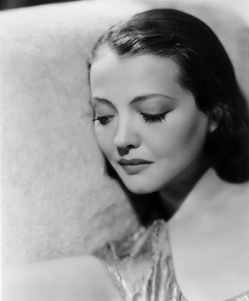 Sylvia Sidney Black and White Looking Down Canvas Wall Art – Vintage Emotional Aesthetic Poster