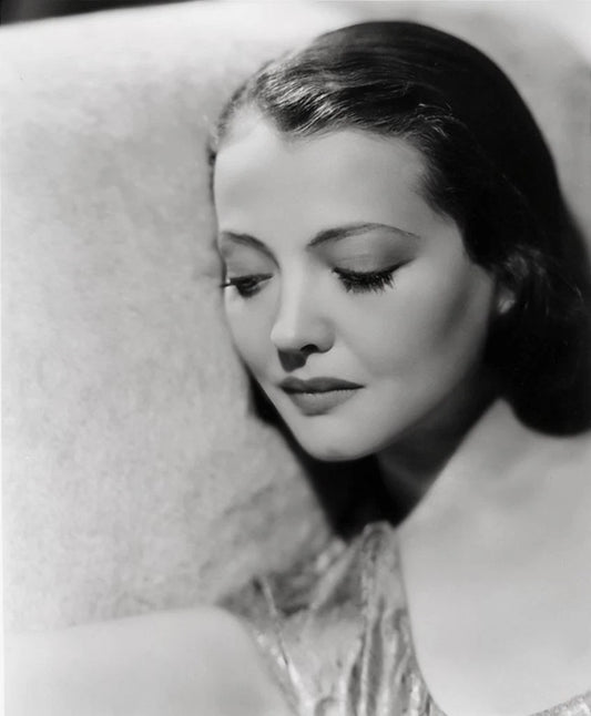 Sylvia Sidney Black and White Looking Down Canvas Wall Art – Vintage Emotional Aesthetic Poster