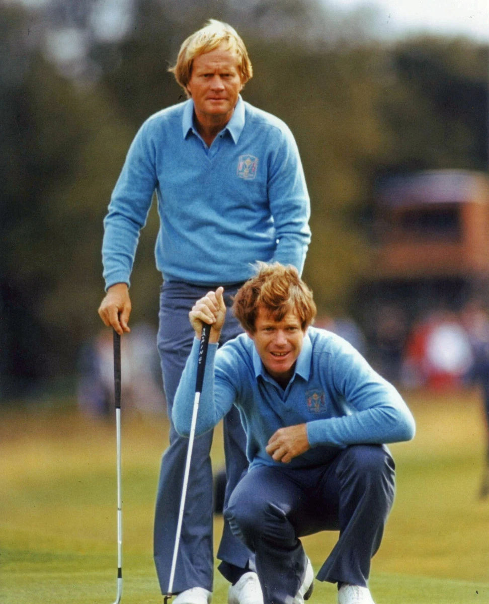 Jack Nicklaus & Tom Watson Canvas Wall Art – Golf Legends Rivalry Poster