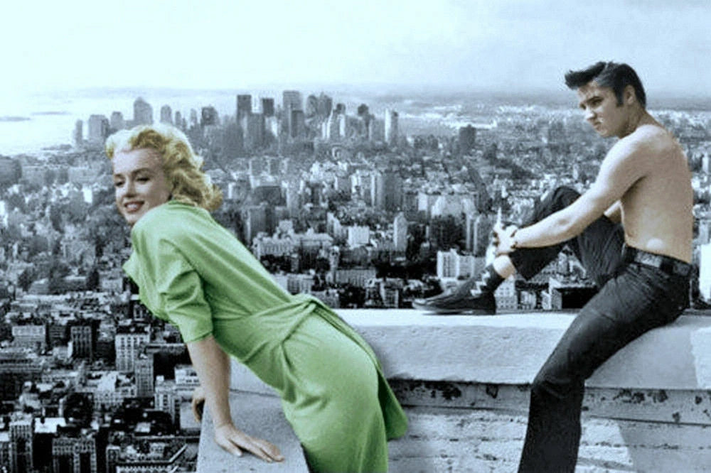 Marilyn Monroe & Elvis Presley Canvas Wall Art – Vintage Icon Legends Decor
