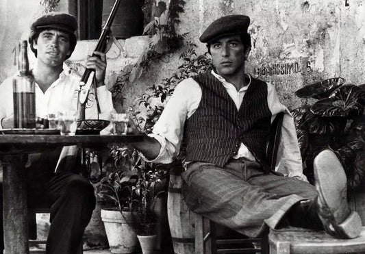 Al Pacino Godfather Sicily Canvas Wall Art – Black & White Mafia Movie Poster