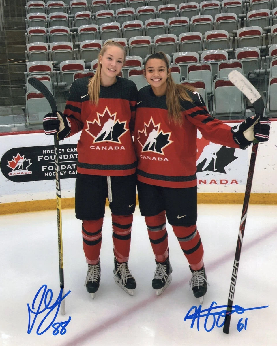 Julia & Nicole Gosling Signed-Style Women’s Hockey Canvas Wall Art | Signature Reproduction Print