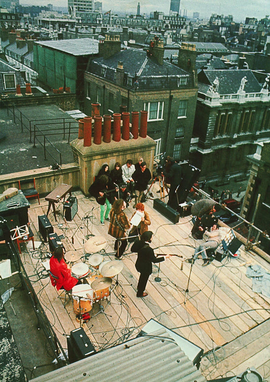 The Beatles Rooftop Concert Canvas Wall Art – Vintage Music Legend Poster