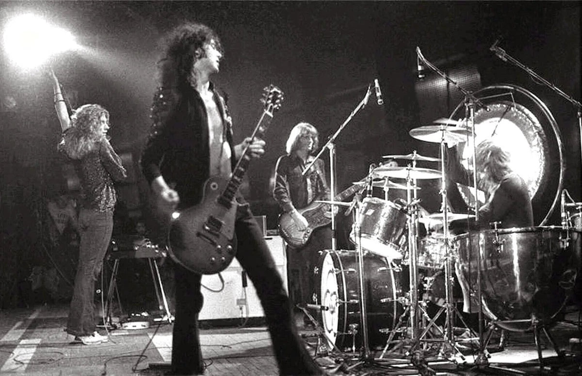Led Zeppelin Guitar Performance Canvas Wall Art – Classic Rock Legend Poster