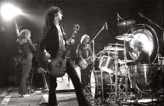 Led Zeppelin Guitar Performance Canvas Wall Art – Classic Rock Legend Poster