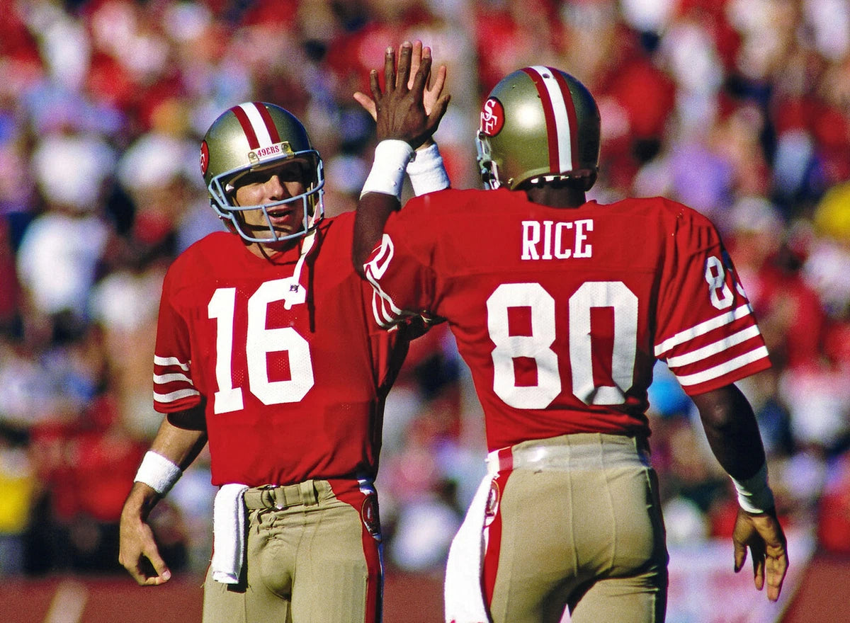 Joe Montana & Jerry Rice Canvas Wall Art – San Francisco 49ers Legendary Duo Poster